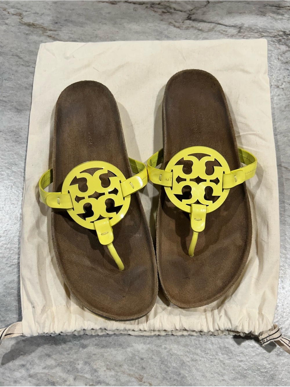 Tory Burch Miller Cloud Sandal in Blazing Yellow Size 11